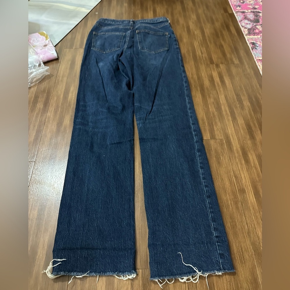 Anthropologie Pilcro The Rue raw hem medium dark wash jeans size 27T - Picture 11 of 11